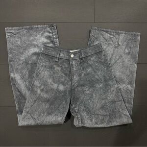 Grey Velour Straight Leg Jeans